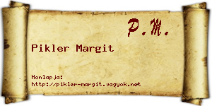 Pikler Margit névjegykártya